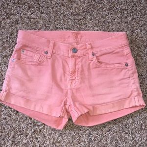 7 For All Mankind, peach jean shorts!